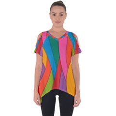 Abstract Background Colrful Cut Out Side Drop Tee by Modern2018