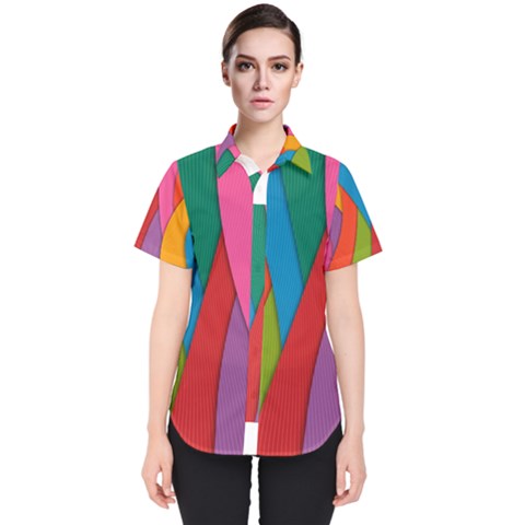 Abstract Background Colrful Women s Short Sleeve Shirt by Modern2018