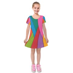 Abstract Background Colrful Kids  Short Sleeve Velvet Dress by Modern2018