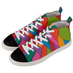Abstract Background Colrful Men s Mid-top Canvas Sneakers by Modern2018