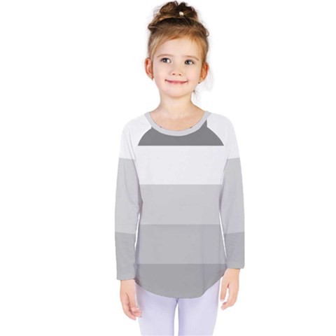 Elegant Shades Of Gray Stripes Pattern Striped Kids  Long Sleeve Tee by yoursparklingshop