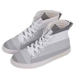 Elegant Shades Of Gray Stripes Pattern Striped Men s Hi-top Skate Sneakers by yoursparklingshop