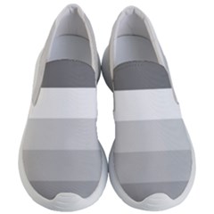 Elegant Shades Of Gray Stripes Pattern Striped Women s Lightweight Slip Ons by yoursparklingshop