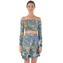 Colorful Abstract Texture  Off Shoulder Top With Skirt Set by dflcprints