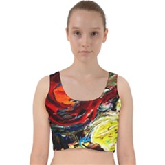 Sunset In A Mountains Velvet Racer Back Crop Top