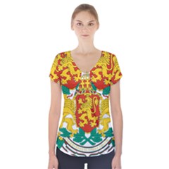 Coat of Arms of Bulgaria Short Sleeve Front Detail Top