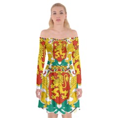 Coat Of Arms Of Bulgaria Off Shoulder Skater Dress by abbeyz71
