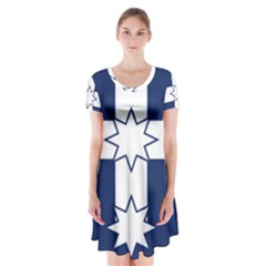 Eureka Flag Short Sleeve V-neck Flare Dress by abbeyz71