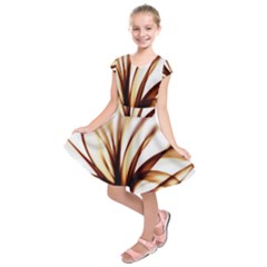 Digital Tree Fractal Digital Art Kids  Short Sleeve Dress by Simbadda