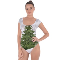 Christmas Xmas Tree Bokeh Short Sleeve Leotard  by Simbadda