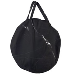 Black Marble Tiles Rock Stone Statues Giant Round Zipper Tote by Simbadda