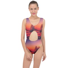 Italy Sunrise Sky Clouds Beautiful Center Cut Out Swimsuit by Simbadda