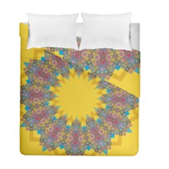 Star Quilt Pattern Squares Duvet Cover Double Side (full/ Double Size) by Simbadda