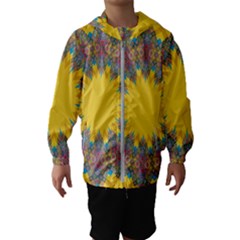 Star Quilt Pattern Squares Hooded Wind Breaker (kids) by Simbadda