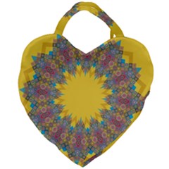 Star Quilt Pattern Squares Giant Heart Shaped Tote by Simbadda