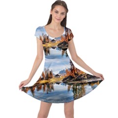 Dolomites Mountains Italy Alpine Cap Sleeve Dress