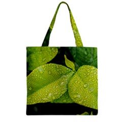 Leaf Green Foliage Green Leaves Zipper Grocery Tote Bag by Simbadda