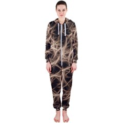 Structure Background Pattern Hooded Jumpsuit (ladies) 