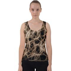 Structure Background Pattern Velvet Tank Top by Simbadda