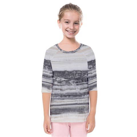 Marble Tiles Rock Stone Statues Pattern Texture Kids  Quarter Sleeve Raglan Tee by Simbadda