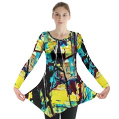 Dance Of Oil Towers 3 Long Sleeve Tunic  by bestdesignintheworld