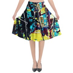 Dance Of Oil Towers 3 Flared Midi Skirt by bestdesignintheworld