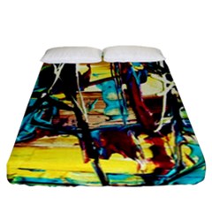 Dance Of Oil Towers 4 Fitted Sheet (california King Size) by bestdesignintheworld