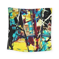 Dance Of Oil Towers 4 Square Tapestry (small) by bestdesignintheworld