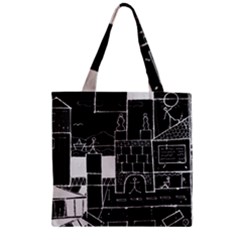 Drawing  Zipper Grocery Tote Bag by ValentinaDesign