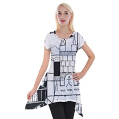 Drawing  Short Sleeve Side Drop Tunic by ValentinaDesign