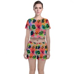 Colorful Spots                             Crop Top And Shorts Co-ord Set