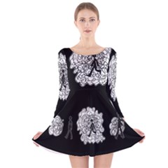 Drawing  Long Sleeve Velvet Skater Dress