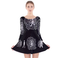 Drawing  Long Sleeve Velvet Skater Dress