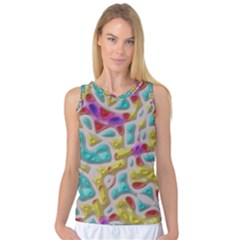 3d Shapes On A Grey Background                                   Women s Basketball Tank Top by LalyLauraFLM