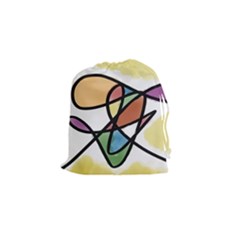 Abstract Art Colorful Drawstring Pouches (small)  by Modern2018