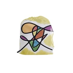 Abstract Art Colorful Drawstring Pouches (medium)  by Modern2018