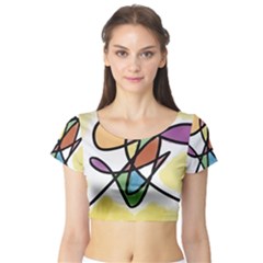 Abstract Art Colorful Short Sleeve Crop Top by Modern2018