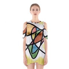 Abstract Art Colorful Shoulder Cutout One Piece by Modern2018