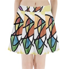 Abstract Art Colorful Pleated Mini Skirt by Modern2018