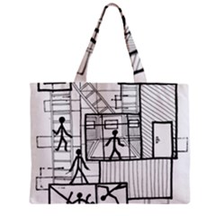 Drawing Zipper Mini Tote Bag by ValentinaDesign