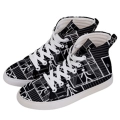 Drawing Men s Hi-top Skate Sneakers