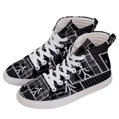 Drawing Women s Hi-top Skate Sneakers