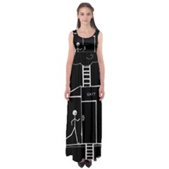 Drawing Empire Waist Maxi Dress