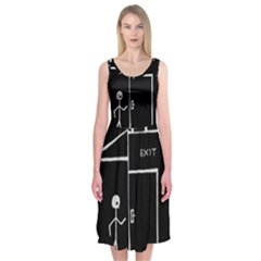 Drawing Midi Sleeveless Dress