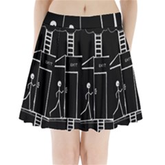 Drawing Pleated Mini Skirt