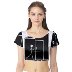 Drawing Short Sleeve Crop Top by ValentinaDesign