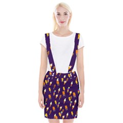 Ice Cream Cone Cornet Blue Summer Season Food Funny Pattern Braces Suspender Skirt