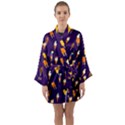 Ice Cream Cone Cornet Blue Summer Season Food Funny Pattern Long Sleeve Kimono Robe View1