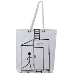 Drawing Full Print Rope Handle Tote (large) by ValentinaDesign