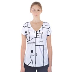 Drawing Short Sleeve Front Detail Top by ValentinaDesign